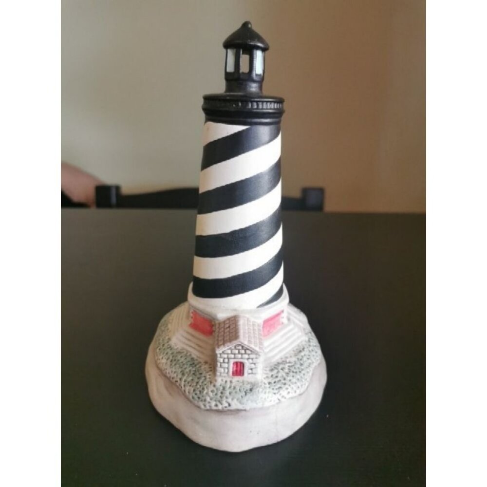 Geo. Z. Lefton Cape Hatteras North Carolina Porcelain Music Box plays Ebb Tide‎